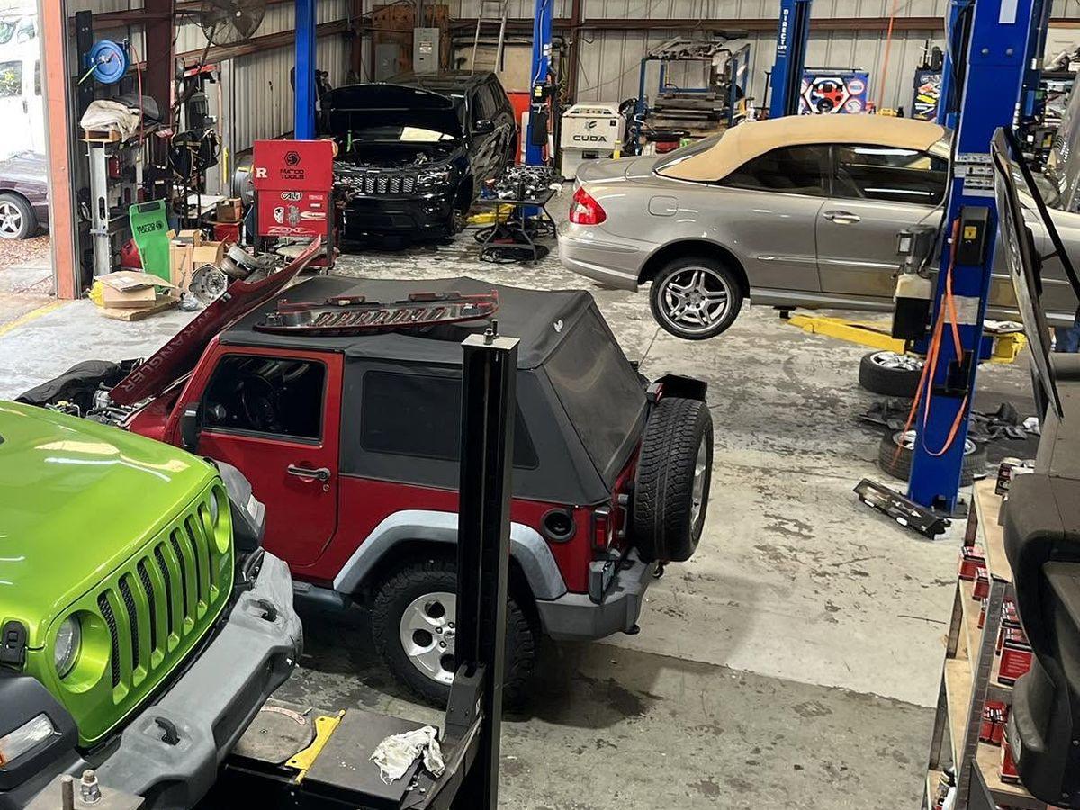 Service in progress at Cuchlinski Motors in Valrico, FL